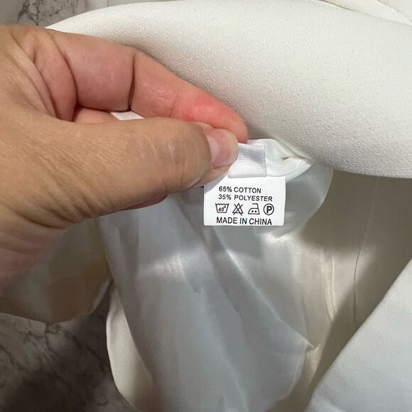 I am the Present Blazer Dress by Yaylee Large Back Pink Bow White Mini Dress SzS - Picture 10 of 16